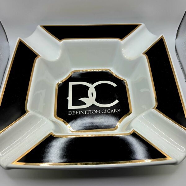 DC Patio Ashtray Black Matte & Gold